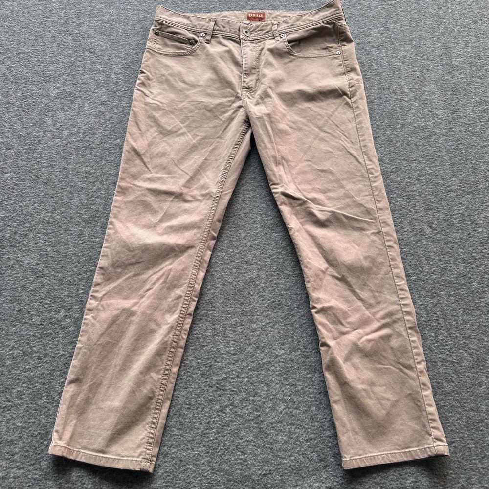 Red Ale Alesbury Mens Slim Fit Pants 32/28 Tan Denim Jeans
